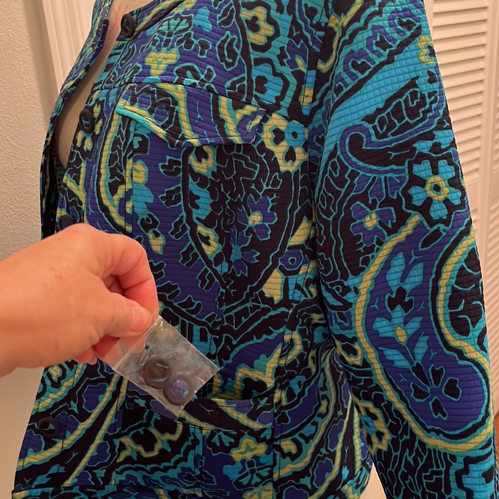 Ruby Rd. Collarless Patterned Jacket - image 2